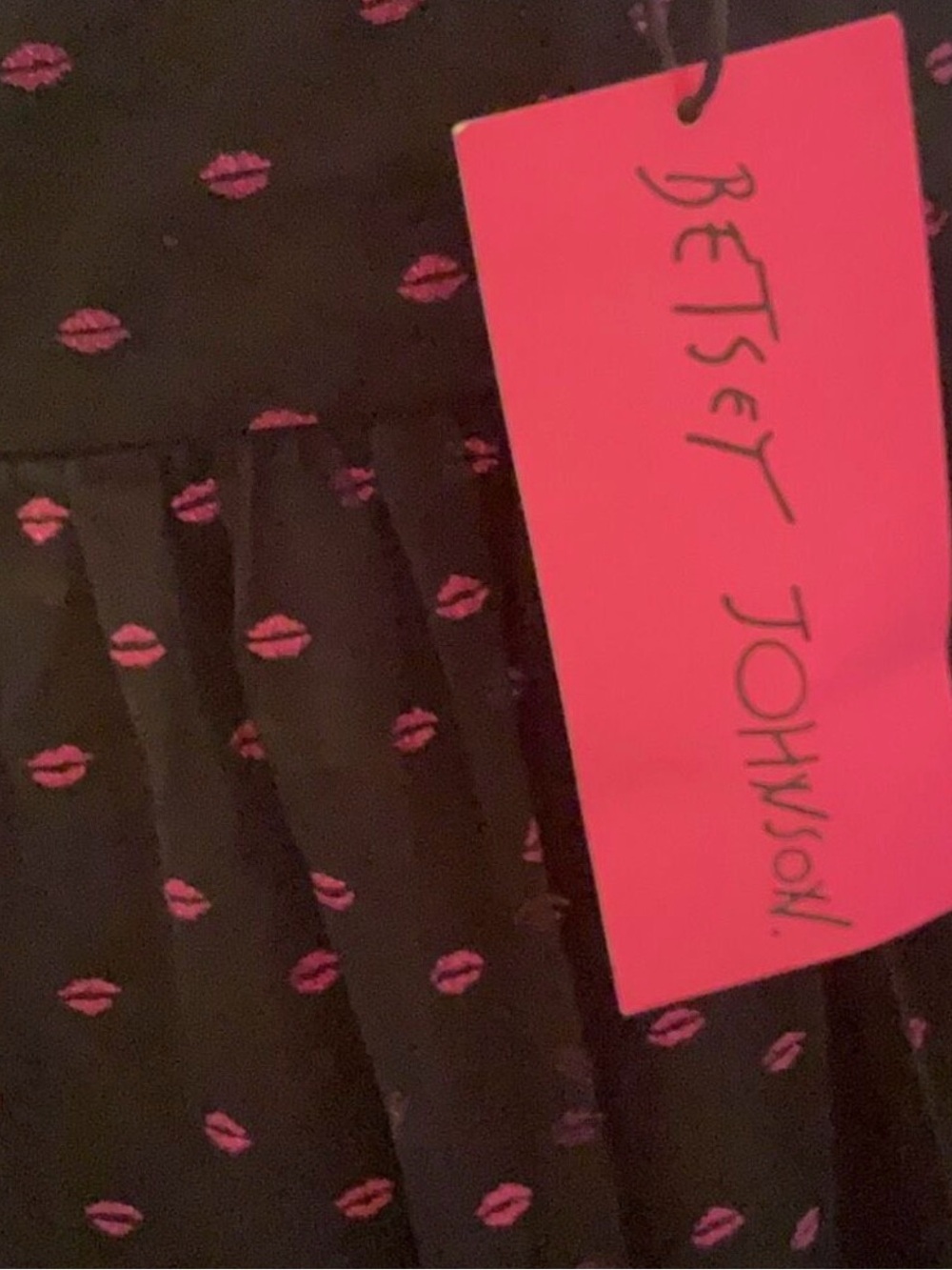 Betsey Johnson Tulle Bustier Midi Dress Glitter Lip Print 10 - Picture 8 of 10